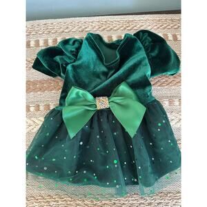 Fitwarm Green Velvet XS Dog Sparkle Dress